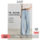 LILY2025夏新款女裝萊賽爾棉復(fù)古垂感寬松休閑百搭牛仔褲直筒褲 401藍(lán)色 M