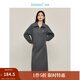 茵曼（INMAN）polo領(lǐng)半拉鏈衛衣連衣裙2025春秋女裝新品套頭落肩長(cháng)款針織裙 淡雅灰 L