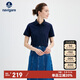 Navigare意大利小帆船女士純色翻領(lǐng)T恤短袖保羅polo衫2325525528 深藍 XL