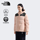 The North Face北面羽絨服女戶(hù)外防潑濺550蓬鵝絨連帽8GGD 粉色/HZI L