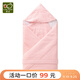 拉比嬰兒抱被睡袋秋冬夾棉被子寶寶外出冬季 玫紅 100x100cm