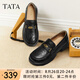 他她（TATA）樂(lè)福鞋女鞋2025秋季商場(chǎng)同款六便士時(shí)尚休閑新款黑色ETV01CA5 黑色 37