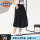 dickies半身裙女 純色學(xué)院風(fēng)a字中吊帶長(cháng)裙 DK010196 黑色 L （28）