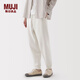 無印良品（MUJI）女式 緊密編織 褲 褲子女款 長褲 休閑褲 25年春季女裝  BB2RSA5S 米白色 L （165/70A）