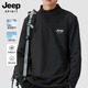 JEEP SPIRIT吉普長袖t恤男秋季速干運動抑菌防曬半拉鏈立領打底衫男 黑色 L