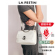 拉菲斯汀包包女包2025新款牛皮通勤單肩斜挎包品牌A字門(mén)腋下小方包 622037 清冷白【JD專(zhuān)供】