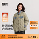 森馬（Semir）羽絨服女中長(cháng)款防潑水拼接牛仔潮酷個(gè)性冬抗靜電寬松輕薄外套 駝色（灰鴨絨）50171 M