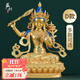 藏村《文殊菩薩佛像》擺件 銅全鎏金雕花密宗居家佛堂玄關(guān)供奉神像 7寸高約21cm