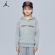 Jordan耐克AJ童裝男童連帽衛衣25秋季新款純棉上衣喬丹兒童衣服 巖嶺灰