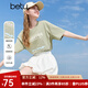 百圖betu女裝2025夏季新款T恤字母印花清新刺繡純棉休閑短袖女2506T15 卡其綠 M