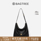 BAGTREE包包樹(shù)圖南植鞣牛皮腋下hobo女包2025年新款單肩斜挎包通勤餃子包 檀黑色-中號 高級小眾