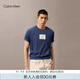 Calvin KleinJeans25春夏男士簡(jiǎn)約ck鏤空字母膠印純棉針織短袖T恤4RB842G RLY-鐵藍(lán) L