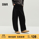森馬（Semir）休閑褲男秋寬松弧形彎刀褲25長(cháng)褲垂感松弛感抽繩褲子10A525127102