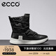 愛步（ECCO）雪地靴女 戶外日常綁帶保暖防水女靴 賽冬420163 黑色（牛皮） 38