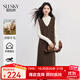 熙世界（sllsky）春秋新款顯瘦遮肚子短袖連衣裙通勤淑女風(fēng)格常規 咖色 2XL