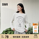 森馬（Semir）長(cháng)袖T恤女秋季oversize印花蝴蝶結2025少女感套頭衫10A525101006