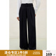 獨束大碼女裝2025春裝新款百搭通勤黑色褲子百搭簡(jiǎn)約高腰長(cháng)褲女 曜石黑 2XL (尺碼：4)