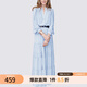 MeetMetro瑪依爾法式仙女連衣裙女2025秋新款高端氣質(zhì)純欲風(fēng)裙子禮服長(cháng)裙 淺藍【現貨】 M