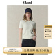 ELAND衣戀針織T恤女甜美絞花小圓領(lǐng)修身顯瘦短袖上衣2025夏季新款 象牙白/白色(39)Ivory S /160