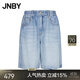 JNBY/江南布衣25夏新品牛仔中褲萊賽爾斜紋寬松直筒褲中褲5P5E15760 958/牛仔淺藍 XS