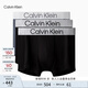 Calvin Klein內衣25男士三條裝ck提花低腰順滑防夾臀四角褲平角內褲男NP2775O 5RN-太空黑/太空黑/炭灰 3條 L