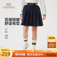 英氏（YEEHOO）女童裙子兒童半身裙中大童裝短裙學(xué)院風(fēng)運(yùn)動(dòng)休閑秋裝 深藍(lán) 140
