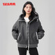 鴨鴨（YAYA）輕薄羽絨服女短款秋冬新款韓版工裝時(shí)尚休閑加厚鴨絨外套