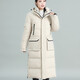 古漠望羊男女同款極寒羊皮羊毛大衣皮毛一體連帽長(cháng)款羽絨服外套加厚保暖冬 米白色 2XL (52)