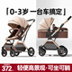 ANGI BABY嬰兒推車(chē)可坐可躺嬰兒車(chē)輕便折疊新生兒減震高景觀(guān)雙向兒童手推車(chē) 頂配香檳金【一鍵收車(chē)+PU橡膠輪]