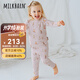 Milkbarn兒童保暖內(nèi)衣套裝小孩睡衣男童女童家居服嬰兒寶寶秋衣褲 滑雪派對(duì) 80 cm