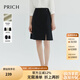 PRICH【莫代爾】簡約職場設(shè)計感高腰開叉A字半身裙夏季短裙女七夕禮物 19黑色 S 160
