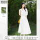對(duì)白新中式鏤空花邊襯衫套裝裙女2025夏新款A(yù)字半身裙優(yōu)雅兩件套 月光白 M
