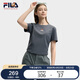 FILA 斐樂官方【韓素希同款】女子短袖2025夏季簡約修身小狐貍刺繡T恤