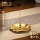 朱炳仁 銅映日碧荷香托 荷花邊線(xiàn)香盤(pán)香熏香用 精品香插禮 黃銅色