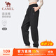 駱駝（CAMEL）棉感束腳衛褲女休閑針織運動(dòng)長(cháng)褲子 C25CZ1L9005 幻影黑 XL