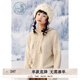 紫涵（ZIHAN）紫涵流蘇抽繩連帽套頭毛衣女2024年冬季新款寬松慵懶感針織衫上衣 米金 S