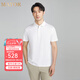 MAYOR男士  夏季絲棉混紡舒適透氣白色polo衫 漂白 2XL 185/100A