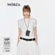 MO&Co.【C+系列】短袖T恤2025夏新品高彈天絲醋酸正肩MBE2TEE032 本白色 M /165