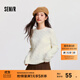 森馬（Semir）森柔毛衫|毛衣女圓領(lǐng)純色打底衫簡(jiǎn)約休閑冬季溫柔系絞花百搭 奶白10501 L