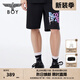 BOY LONDON春夏男女同款休閑褲炫彩印花黑色百搭短褲N14011 黑色 M