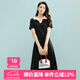 晚白【新品】2025夏款簡(jiǎn)約氣質(zhì)裙子休閑收腰翻領(lǐng)彈力連衣裙 黑色 L