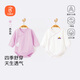 貝瑞加（Babyprints）嬰兒包屁衣2件裝純棉連體衣男女寶寶純棉三角爬服護肚柔軟 紫66