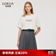 歌莉婭男女同款純棉t恤夏時(shí)尚休閑百搭短袖寬松上衣半袖1C3J0B01B 05W米白 M