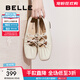 百麗（Belle）蝴蝶結(jié)時(shí)裝瑪麗珍鞋女2025春季新款真皮優(yōu)雅淺口鞋B2542AQ5 米白 37 (235mm)