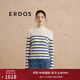 ERDOS 半高領(lǐng)條紋?；晷奚盹@瘦優(yōu)雅淑女百搭女套衫羊絨衫 藍白條紋 170/88A/L