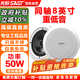 先科（SAST）YS4-6同軸定壓吸頂喇叭音響背景音樂公共廣播音箱家庭影院高保真家用門店商場天花板吊頂8英寸 
