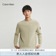 Calvin Klein Jeans秋冬男士休閑簡約ck繡標(biāo)舒適圓領(lǐng)純棉打底針織衫ZM02508 RB8-燕麥色 L