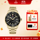 瑞士軍表瑞士原裝正品手表全自動(dòng)機械時(shí)尚男表藍寶石表鏡防水送禮物送老公 34106.04黑盤(pán)金色鋼帶