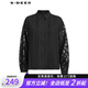 S.DEER圣迪奧女裝文藝翻領(lǐng)壓褶亮片長袖襯衫S244Z0507 黑色/91 XL