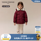 Teenie Weenie Kids小熊童裝24冬男女寶仿羊羔絨翻領(lǐng)三防羽絨服 酒紅色 120 cm
